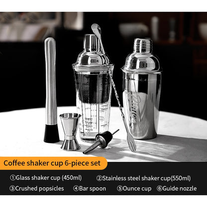 BINCOO Stainless Steel Shaker Cup Set Coffee & Tea Making Tools Hand Shaker Coffee Making Equipment 550ML