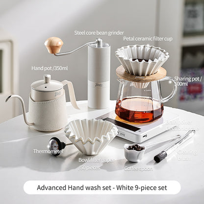 BINCOO Hand Brew Coffee Pot Set Filter Coffee Apparatus Sharing Pot Home Small Hand Grinder Coffee Maker Set