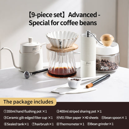 BINCOO Hand Brew Coffee Pot Set Filter Coffee Apparatus Sharing Pot Home Small Hand Grinder Coffee Maker Set