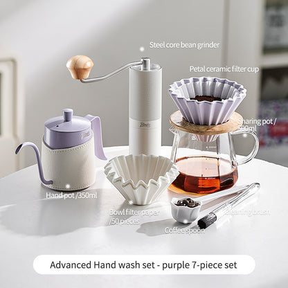 BINCOO Hand Brew Coffee Pot Set Filter Coffee Apparatus Sharing Pot Home Small Hand Grinder Coffee Maker Set