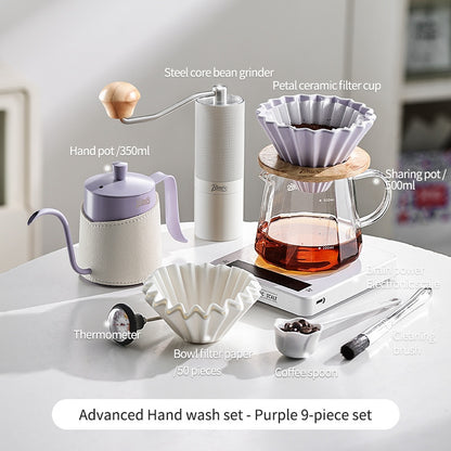 BINCOO Hand Brew Coffee Pot Set Filter Coffee Apparatus Sharing Pot Home Small Hand Grinder Coffee Maker Set