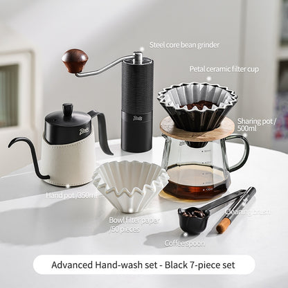 BINCOO Hand Brew Coffee Pot Set Filter Coffee Apparatus Sharing Pot Home Small Hand Grinder Coffee Maker Set
