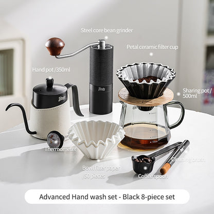 BINCOO Hand Brew Coffee Pot Set Filter Coffee Apparatus Sharing Pot Home Small Hand Grinder Coffee Maker Set