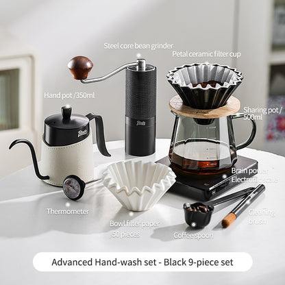 BINCOO Hand Brew Coffee Pot Set Filter Coffee Apparatus Sharing Pot Home Small Hand Grinder Coffee Maker Set