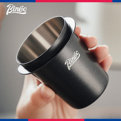 BINCOO Stainless Steel Coffee Catchers Hand Brewing Coffee Handle Pour Over Powder Dispenser 51MM/58MM