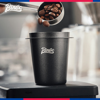 BINCOO Stainless Steel Coffee Catchers Hand Brewing Coffee Handle Pour Over Powder Dispenser 51MM/58MM