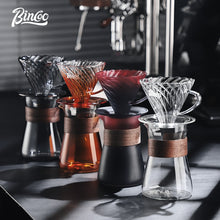 BINCOO Hand Brewed Coffee Filter Cup v60 Borosilicate Glass Heat Resistant Sharing Pot Coffee Utensils Set