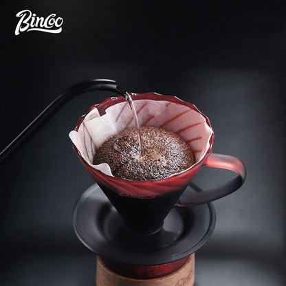 BINCOO Hand Brewed Coffee Filter Cup v60 Borosilicate Glass Heat Resistant Sharing Pot Coffee Utensils Set