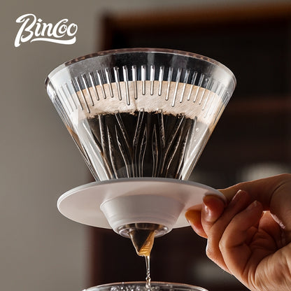 BINCOO Hand Brewed Coffee Filter Cup v60 Coffee Utensils Heat Resistant High Temperature Borosilicate Glass Sharing Pot Set 600ML