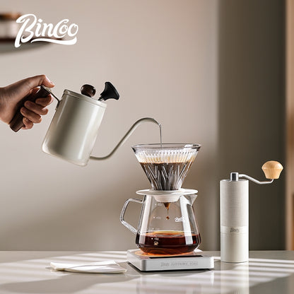 BINCOO Hand Brewed Coffee Filter Cup v60 Coffee Utensils Heat Resistant High Temperature Borosilicate Glass Sharing Pot Set 600ML