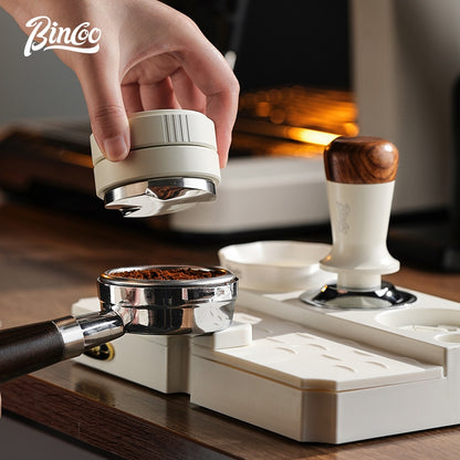 BINCOO Walnut Wooden Powder Cloth Coffee Press Hammer Coffee Maker Handle Storage Base Set Espresso Coffee Utensils 51/58MM
