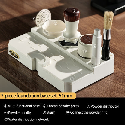 BINCOO Walnut Wooden Powder Cloth Coffee Press Hammer Coffee Maker Handle Storage Base Set Espresso Coffee Utensils 51/58MM
