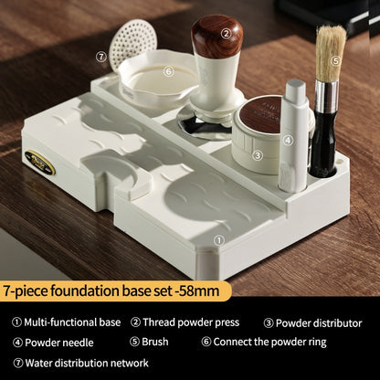 BINCOO Walnut Wooden Powder Cloth Coffee Press Hammer Coffee Maker Handle Storage Base Set Espresso Coffee Utensils 51/58MM