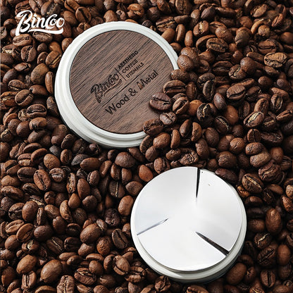 BINCOO Coffee Maker Handle Filling Press Base Walnut Wood Powder Coffee Press Hammer Set Espresso Appliances 51MM/58MM