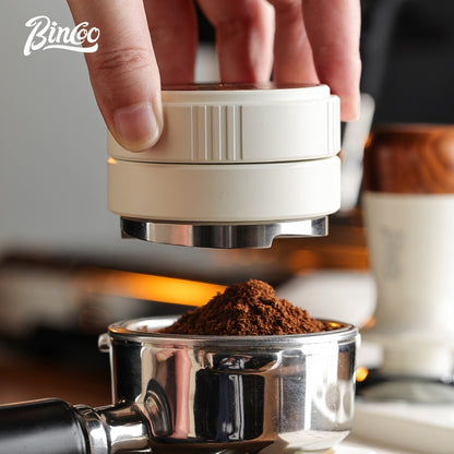 BINCOO Coffee Maker Handle Filling Press Base Walnut Wood Powder Coffee Press Hammer Set Espresso Appliances 51MM/58MM