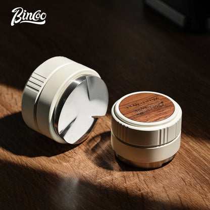 BINCOO Coffee Maker Handle Filling Press Base Walnut Wood Powder Coffee Press Hammer Set Espresso Appliances 51MM/58MM