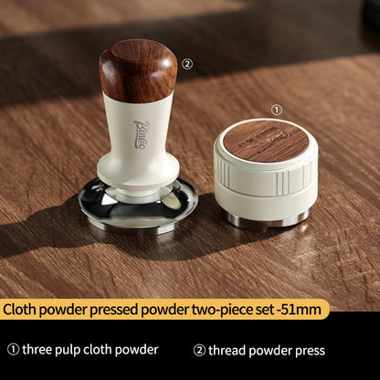 BINCOO Coffee Maker Handle Filling Press Base Walnut Wood Powder Coffee Press Hammer Set Espresso Appliances 51MM/58MM
