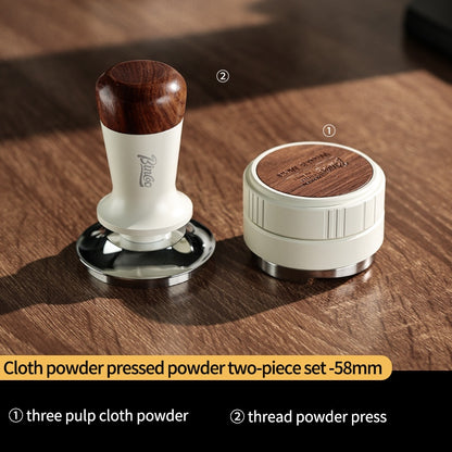 BINCOO Coffee Maker Handle Filling Press Base Walnut Wood Powder Coffee Press Hammer Set Espresso Appliances 51MM/58MM