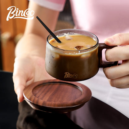 BINCOO Coffee Cup and Saucer Gift Box Heat-resistant Borosilicate Glass Cups Couple Pair of Cups Best Gifts 250ML