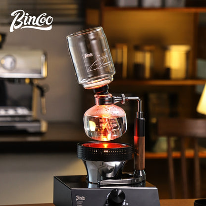 BINCOO Siphon Coffee Pot Home Manual Coffee Maker Coffee Appliances for Home and Office 3 Cups/5 Cups