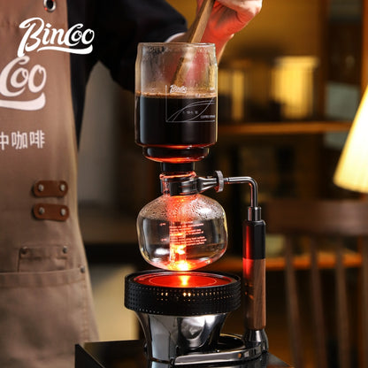 BINCOO Siphon Coffee Pot Home Manual Coffee Maker Coffee Appliances for Home and Office 3 Cups/5 Cups