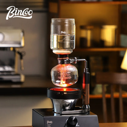 BINCOO Siphon Coffee Pot Home Manual Coffee Maker Coffee Appliances for Home and Office 3 Cups/5 Cups