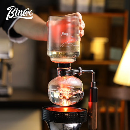 BINCOO Siphon Coffee Pot Home Manual Coffee Maker Coffee Appliances for Home and Office 3 Cups/5 Cups