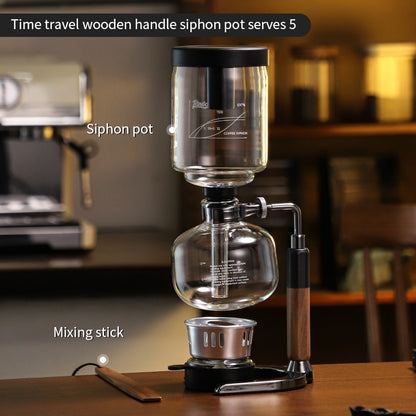 BINCOO Siphon Coffee Pot Home Manual Coffee Maker Coffee Appliances for Home and Office 3 Cups/5 Cups