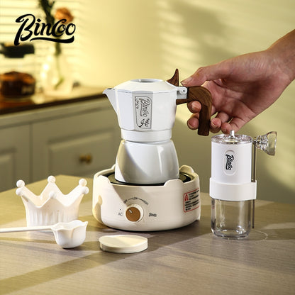 BINCOO Dual Valve Moka Pot Gift Set Small Coffee Maker Set Holiday Birthday Best Gift 2Cups
