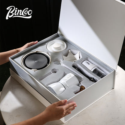 BINCOO Dual Valve Moka Pot Gift Set Small Coffee Maker Set Holiday Birthday Best Gift 2Cups