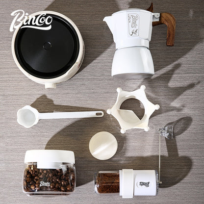 BINCOO Dual Valve Moka Pot Gift Set Small Coffee Maker Set Holiday Birthday Best Gift 2Cups