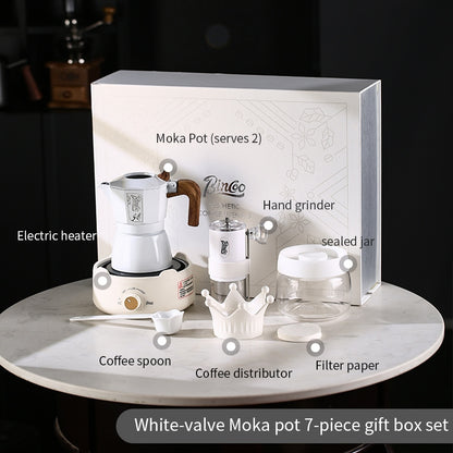 BINCOO Dual Valve Moka Pot Gift Set Small Coffee Maker Set Holiday Birthday Best Gift 2Cups