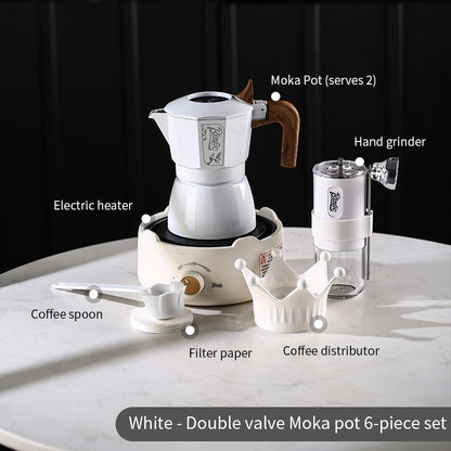 BINCOO Dual Valve Moka Pot Gift Set Small Coffee Maker Set Holiday Birthday Best Gift 2Cups