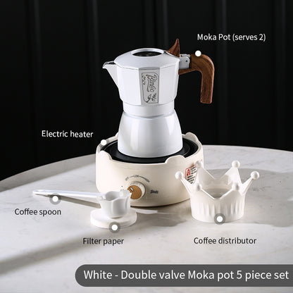 BINCOO Dual Valve Moka Pot Gift Set Small Coffee Maker Set Holiday Birthday Best Gift 2Cups