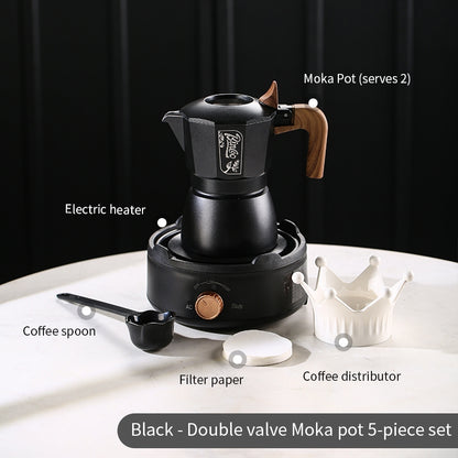 BINCOO Dual Valve Moka Pot Gift Set Small Coffee Maker Set Holiday Birthday Best Gift 2Cups