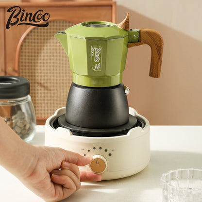 BINCOO Double Valve Moka Pot Home Espresso Small Latte Coffee Maker Set Coffee Utensils 2Cups