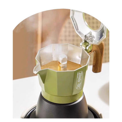 BINCOO Double Valve Moka Pot Home Espresso Small Latte Coffee Maker Set Coffee Utensils 2Cups