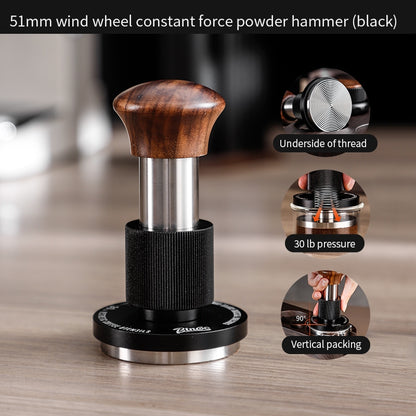 BINCOO Impact Powder Hammer Set Constant Force 30-pound Tamper Coffee Cloth Powder Dispenser Three-piece Set Italian Coffee Appliance 51MM/58MM