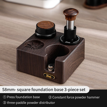 BINCOO Impact Powder Hammer Set Constant Force 30-pound Tamper Coffee Cloth Powder Dispenser Three-piece Set Italian Coffee Appliance 51MM/58MM