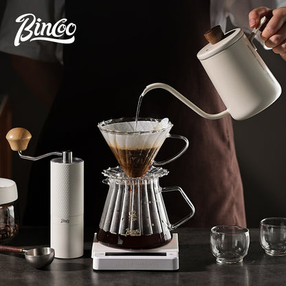 BINCOO Hand Brewing Coffee Pot Set Coffee Sharing Pot With Filter Cup Hand Grinder Coffee Utensils Complete Set 600ML