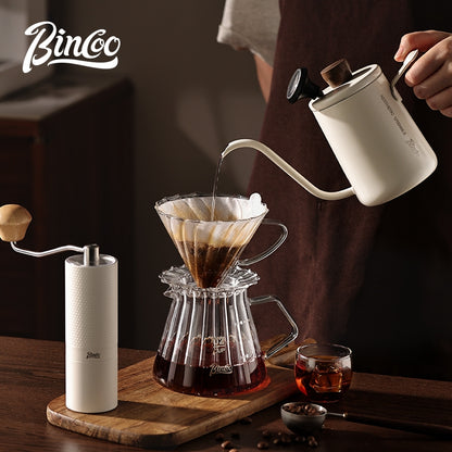 BINCOO Hand Brewing Coffee Pot Set Coffee Sharing Pot With Filter Cup Hand Grinder Coffee Utensils Complete Set 600ML