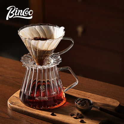 BINCOO Hand Brewing Coffee Pot Set Coffee Sharing Pot With Filter Cup Hand Grinder Coffee Utensils Complete Set 600ML