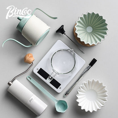 BINCOO Hand Brew Coffee Pot Set Filter Coffee Apparatus Sharing Pot Home Small Hand Grinder Coffee Maker Set
