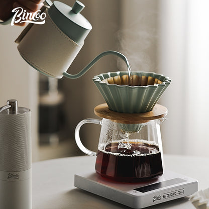 BINCOO Hand Brew Coffee Pot Set Filter Coffee Apparatus Sharing Pot Home Small Hand Grinder Coffee Maker Set