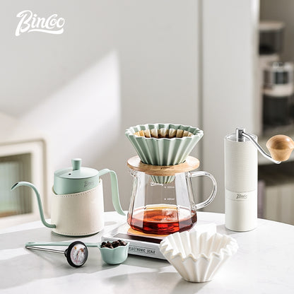 BINCOO Hand Brew Coffee Pot Set Filter Coffee Apparatus Sharing Pot Home Small Hand Grinder Coffee Maker Set