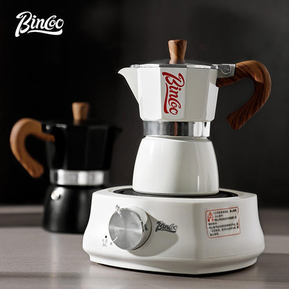 BINCOO Home Moka Pot Heated Brewing Coffee Pot Set Single Valve Moka Pot Small Espresso Machine 3Cups