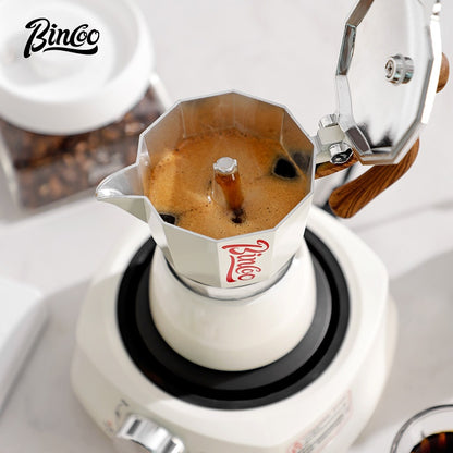 BINCOO Home Moka Pot Heated Brewing Coffee Pot Set Single Valve Moka Pot Small Espresso Machine 3Cups