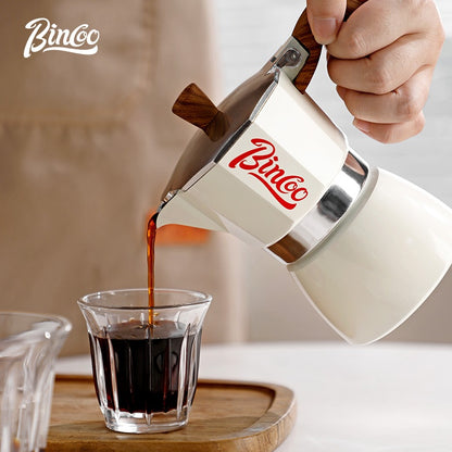 BINCOO Home Moka Pot Heated Brewing Coffee Pot Set Single Valve Moka Pot Small Espresso Machine 3Cups