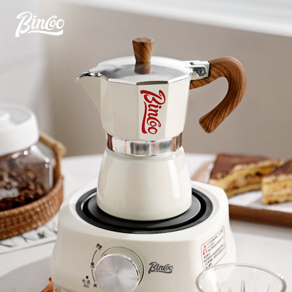 BINCOO Home Moka Pot Heated Brewing Coffee Pot Set Single Valve Moka Pot Small Espresso Machine 3Cups