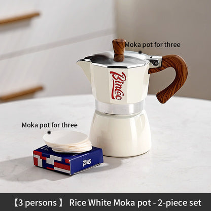 BINCOO Home Moka Pot Heated Brewing Coffee Pot Set Single Valve Moka Pot Small Espresso Machine 3Cups
